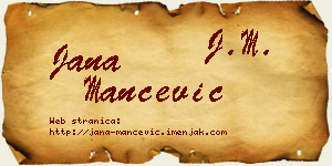 Jana Mančević vizit kartica